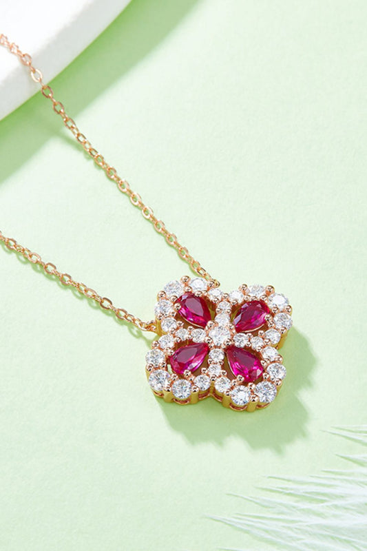 Cultivated Ruby Flower Necklace