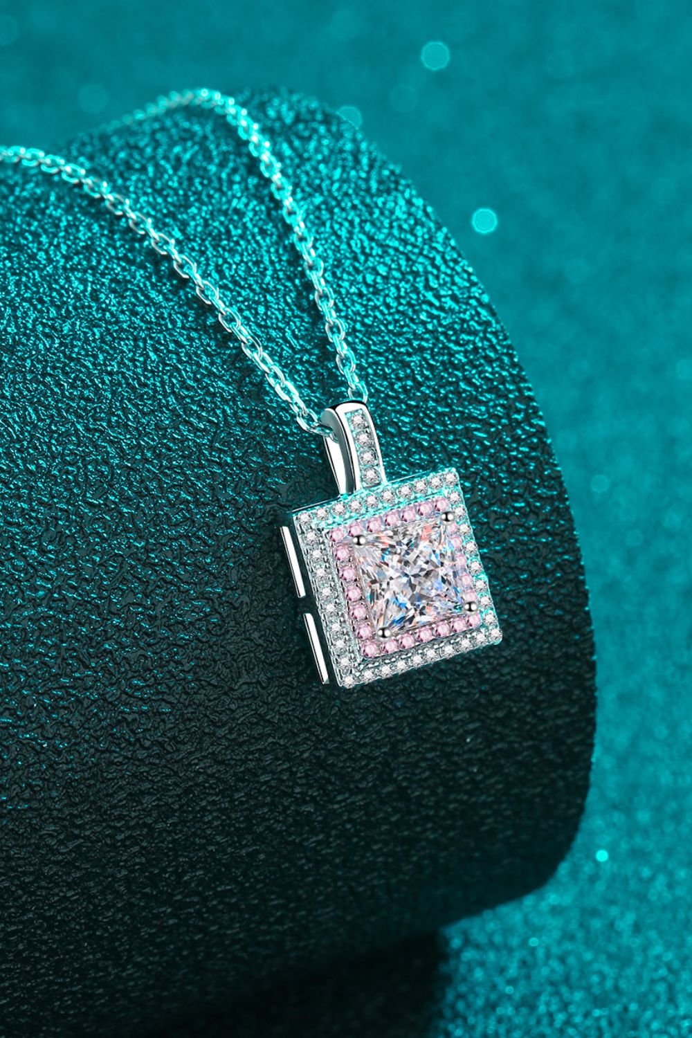 Square Peg Moissanite Pendant Necklace