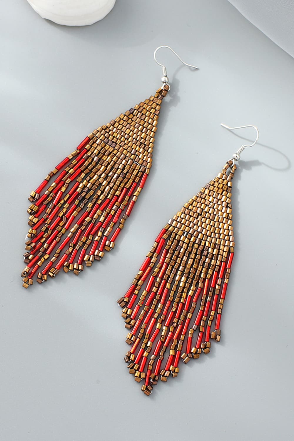Beaded Boho Fringe Earrings