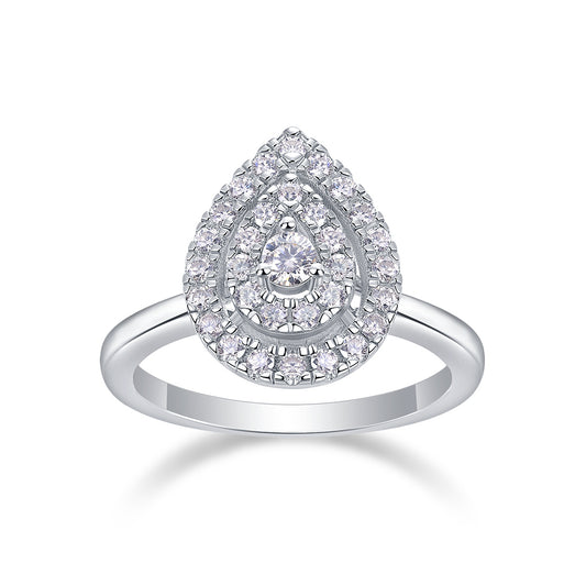 Shimmering Pear Shape Moissanite Ring