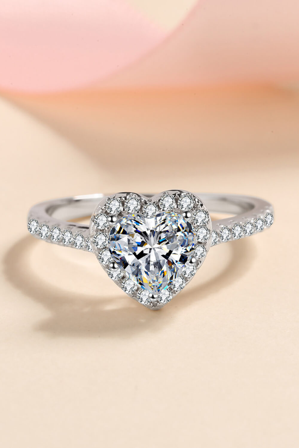 Heart-Shaped 1 Carat Moissanite Ring