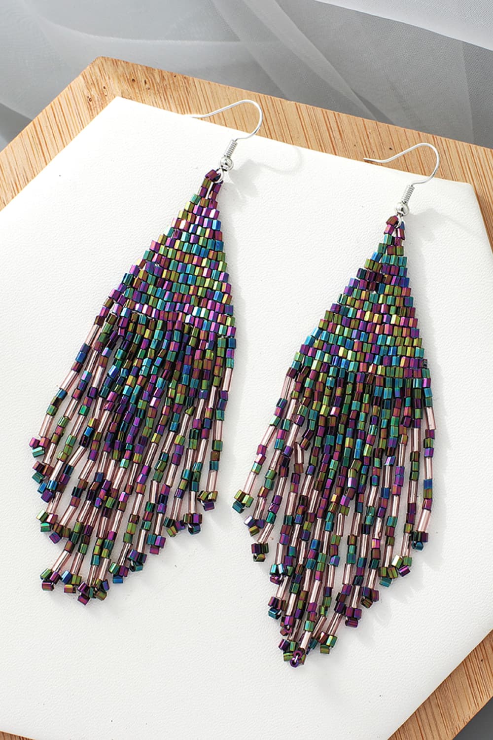 Beaded Boho Fringe Earrings