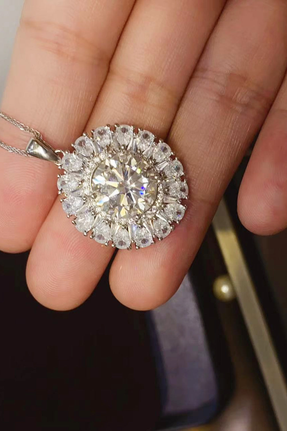 Starlight Allure 5 Carat Moissanite 925 Sterling Silver Necklace