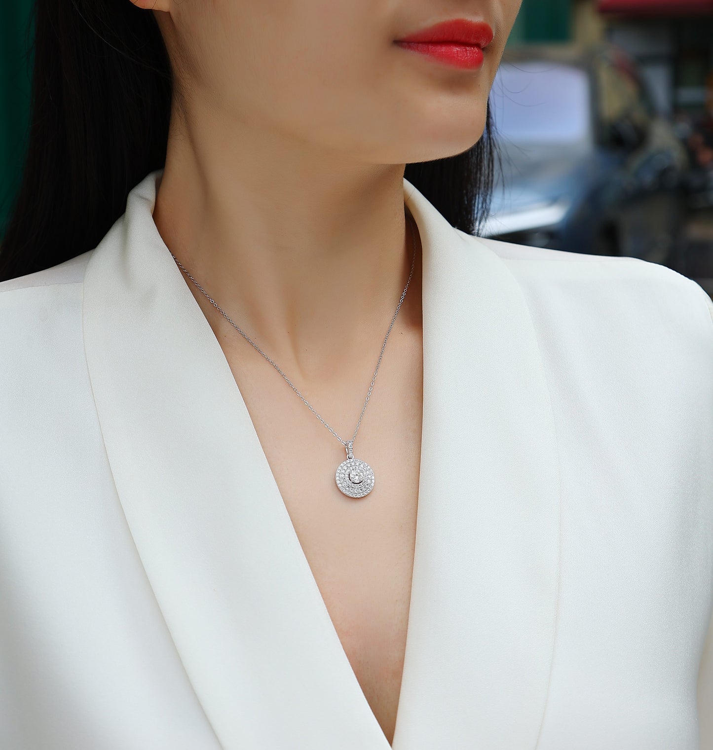 Grand Medallion Moissanite Necklace