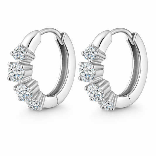 Everyday Shine Moissanite Huggies (925 Sterling Silver)