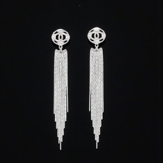 Sparkle Cubic Zirconia Tassel Earrings