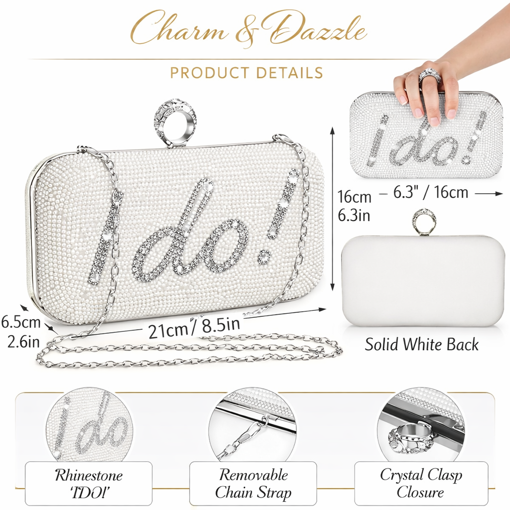 “I Do” Pearl Bridal Clutch – Wedding Clutch for Brides