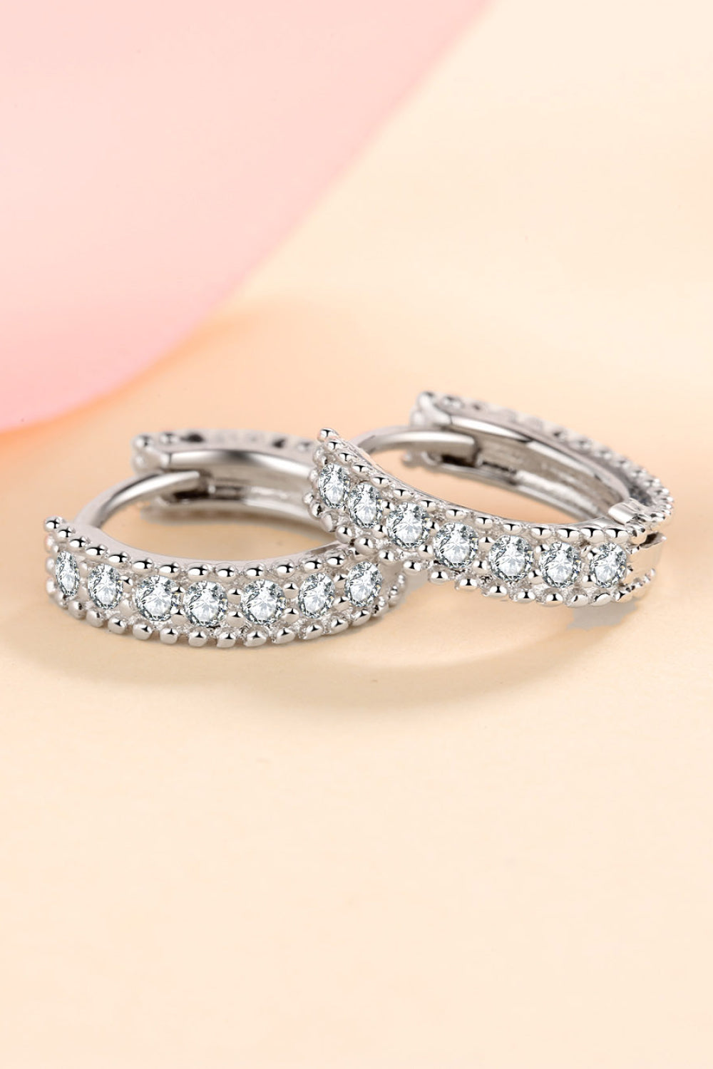 Sterling Elegance Moissanite Hoop Earrings