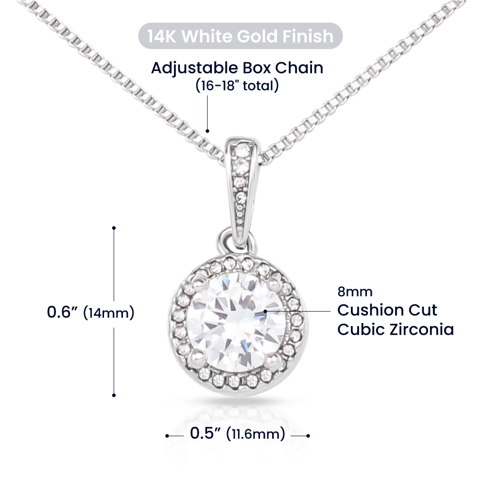 Any Occasion Son to Mother Gift | You are truly cherished | Cushion Cut Pendant Necklace