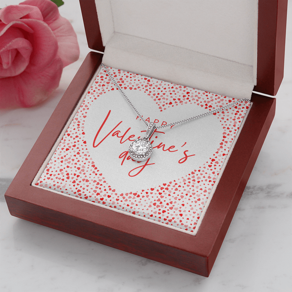 Valentine's Day Message Jewelry Card | Cushion-Cut Necklace | Gift for Her