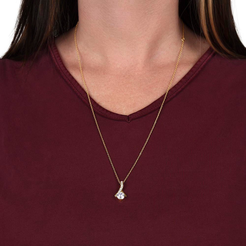Class of 2026 Graduation Necklace for Her | Petite Ribbon Pendant & Inspirational Message Card | Charm & Dazzle