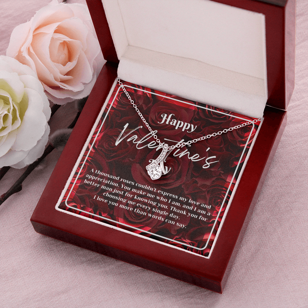 A Thousand Roses | Valentine's Day Ribbon Pendant | Gift for Her Message Car Jewelry