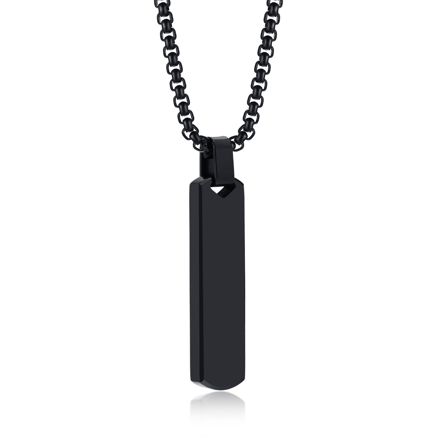 Stainless Steel 3D Rectangular Necklace