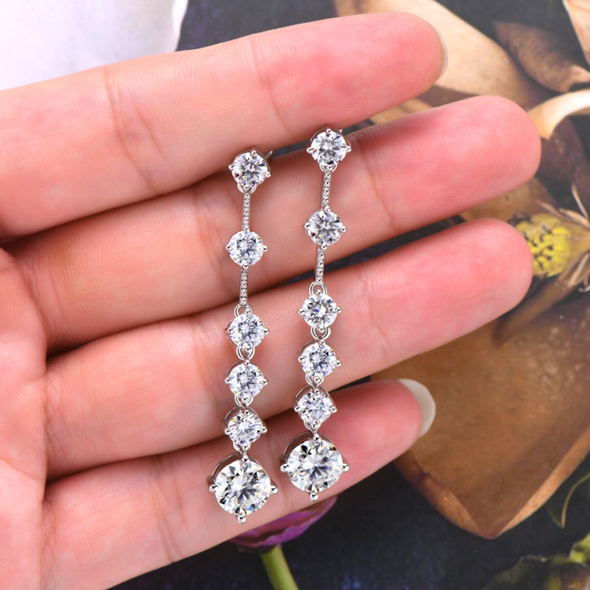 Cascade Falls Earrings 4K Moissanite 925 Sterling Silver