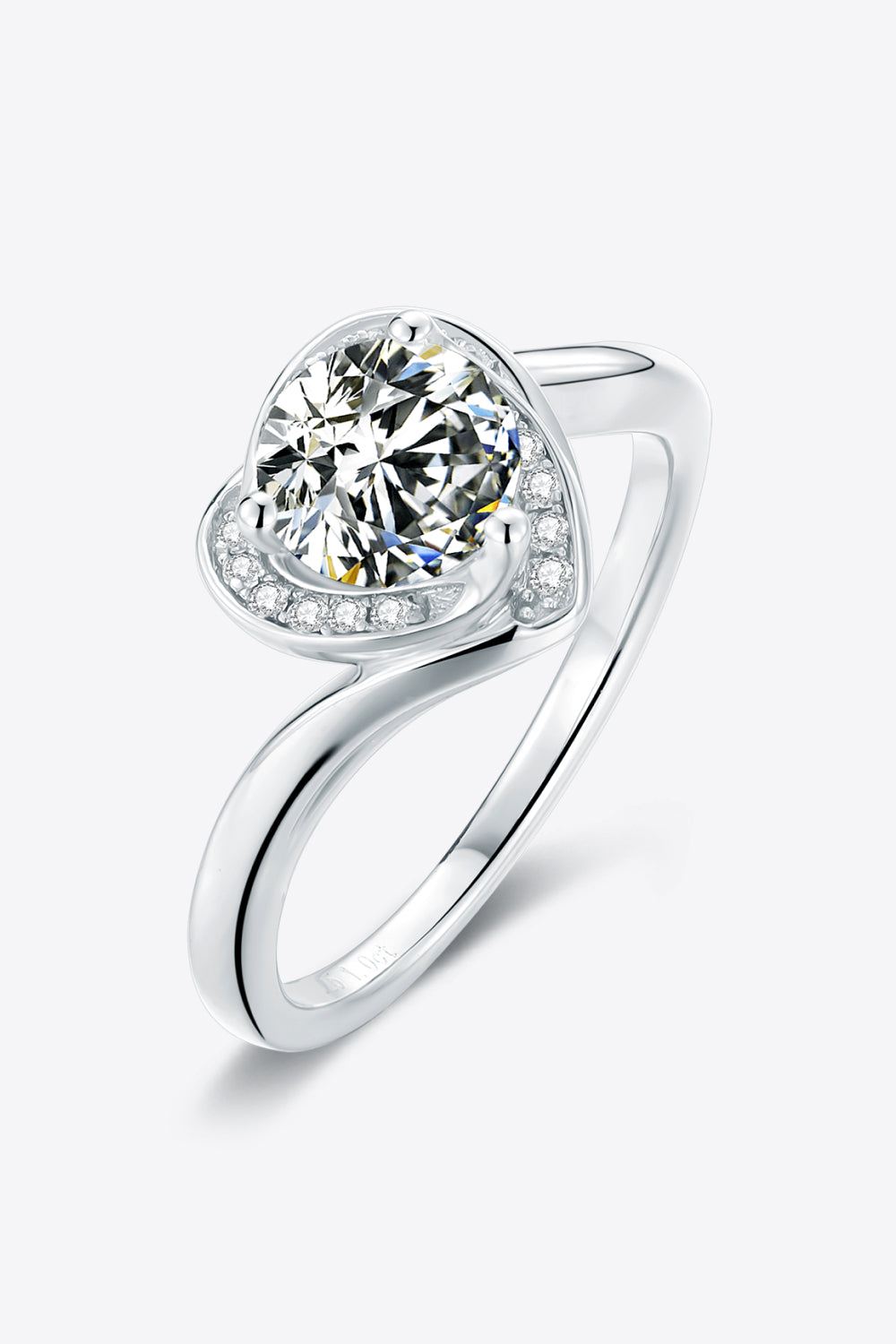 Heart Throb 1 Carat Moissanite 925 Sterling Silver Ring