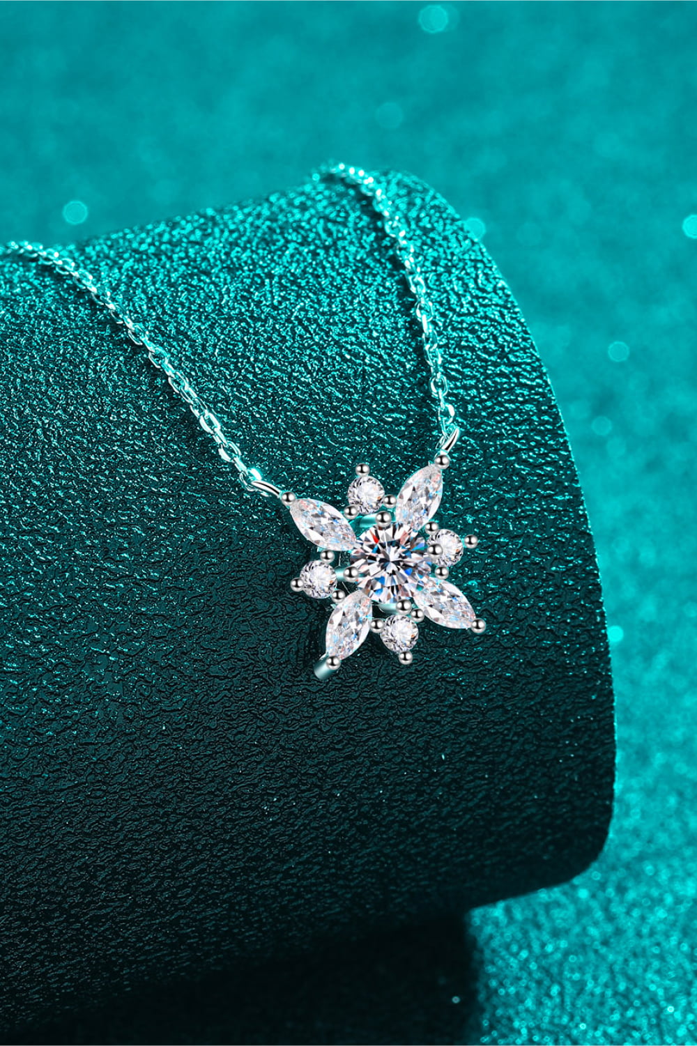 Aurora Sparkle Moissanite Necklace in 925 Sterling Silver