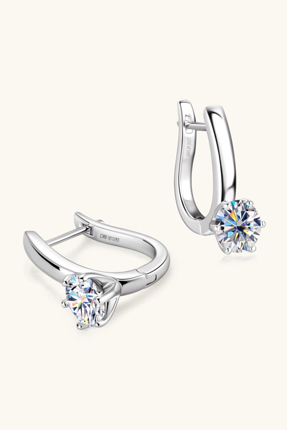 Minimalist Moissanite 2 Carat 925 Sterling Silver Earrings