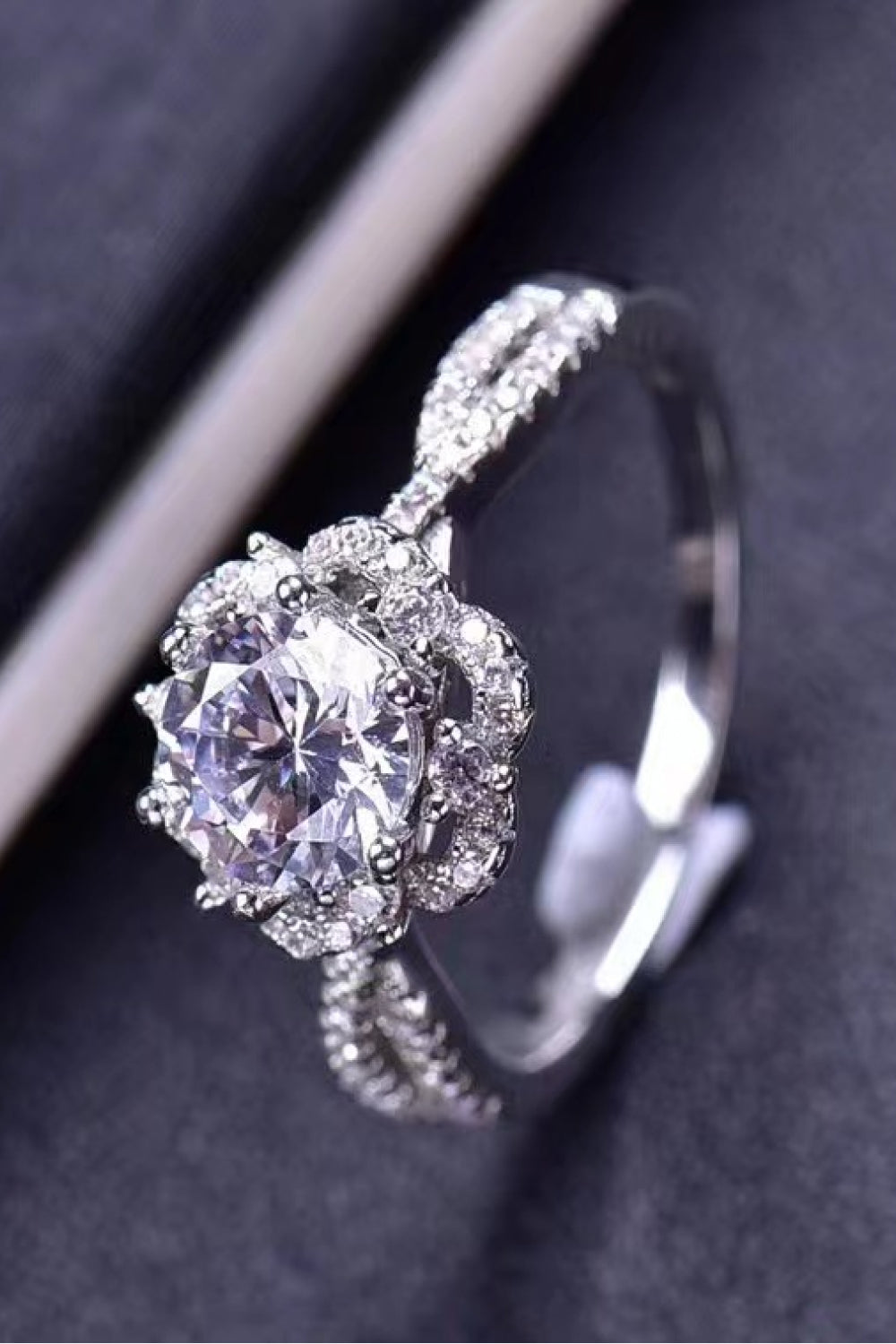 Blooming Tea Rose Moissanite Ring