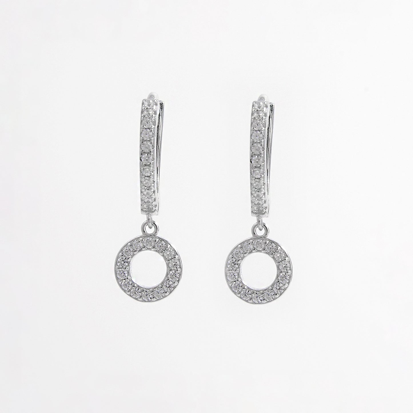 Sterling Elegance Dangle Hoop Earrings