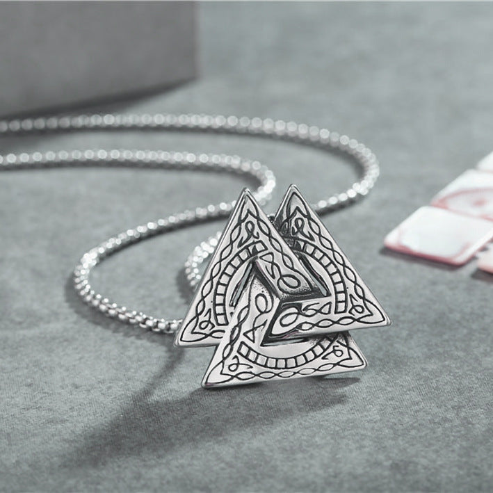 Viking Triangle Pendant Necklace
