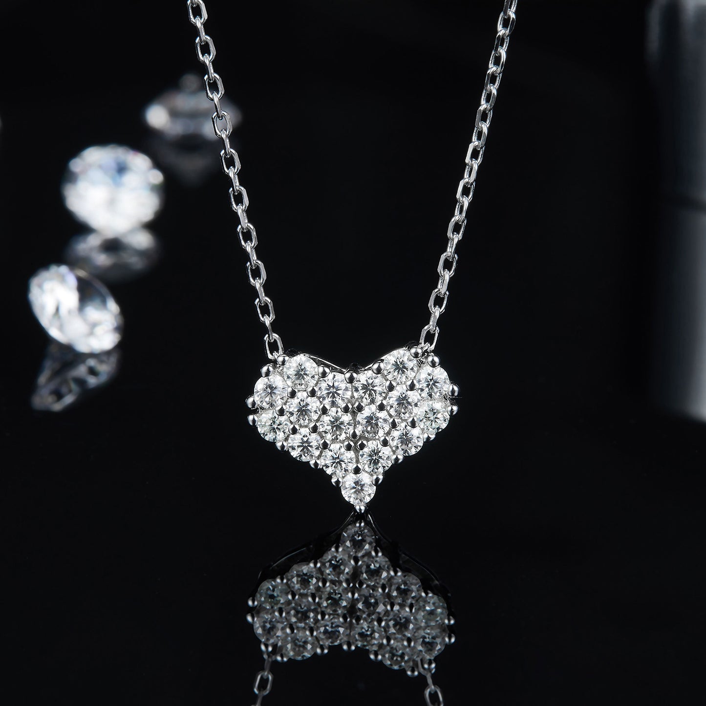 The Sweetheart Necklace Moissanite 925 Sterling Silver