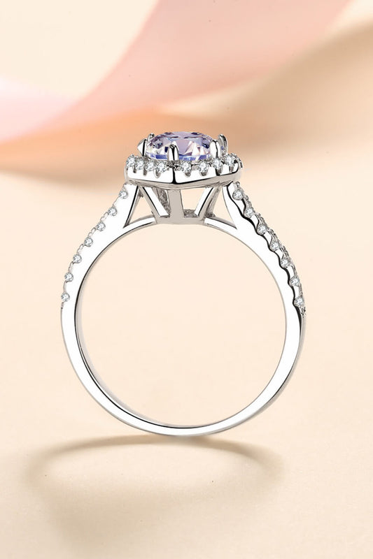 Heart-Shaped 1K Moissanite Ring