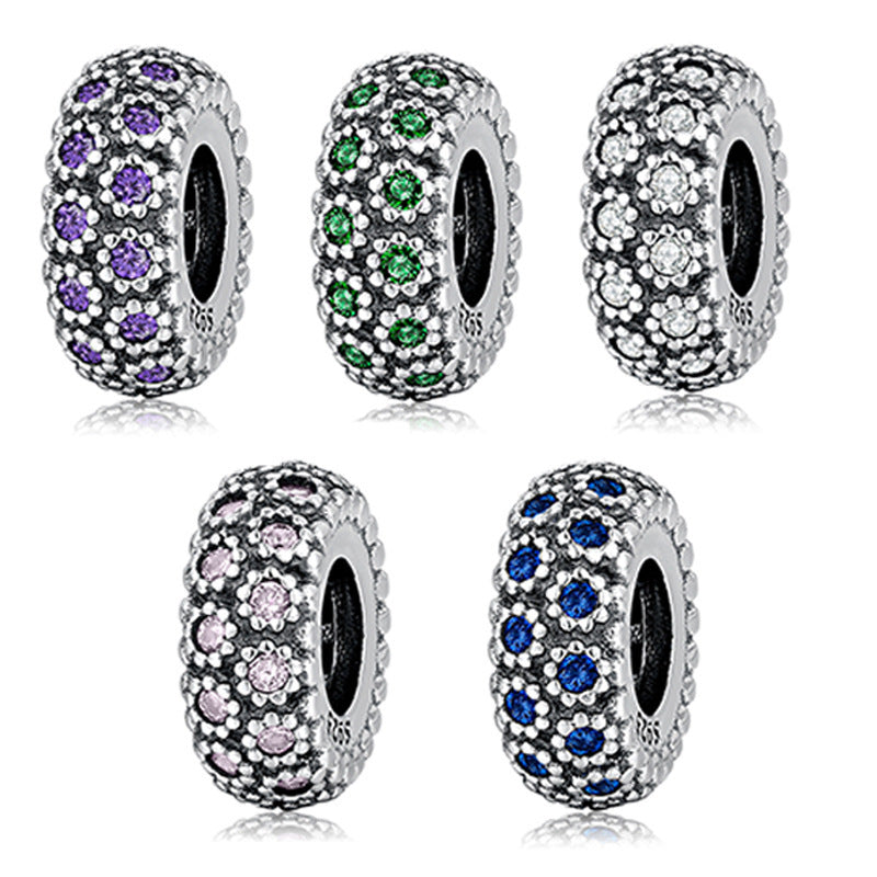 Zircon Floret Spacer Beads in 925 Sterling Silver