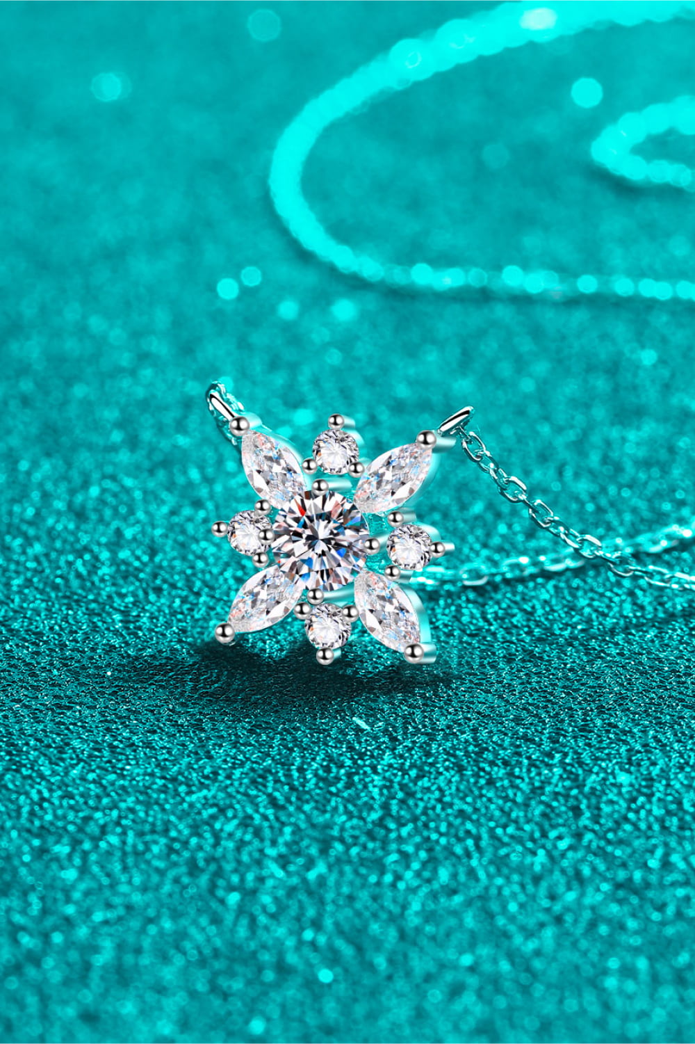 Aurora Sparkle Moissanite Necklace in 925 Sterling Silver