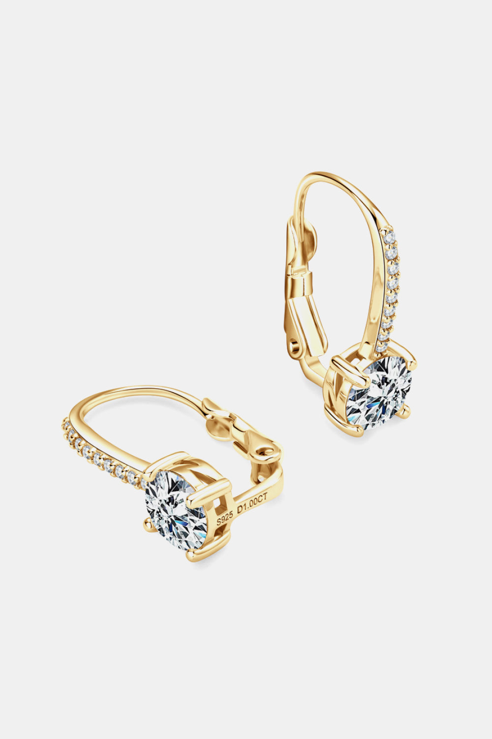 Round Cut 2 Carat Moissanite 925 Sterling Silver Drop Earrings