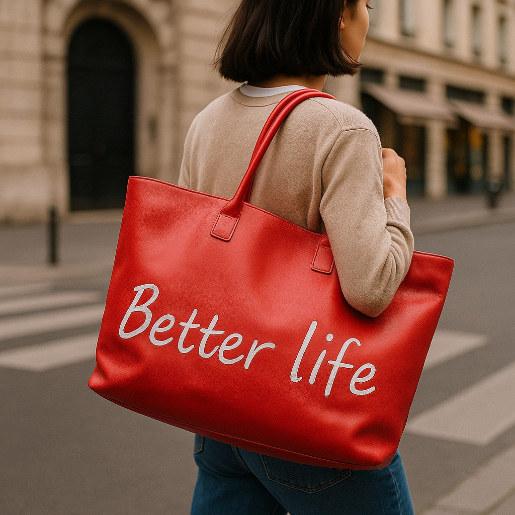 BETTER LIFE Leather Tote Bag