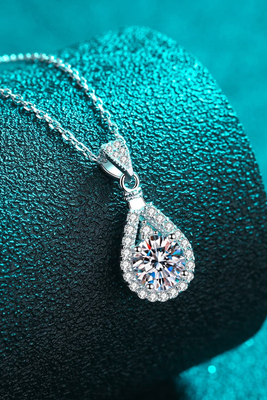 Teardrop of Joy Moissanite & Zircon Pendant Necklace