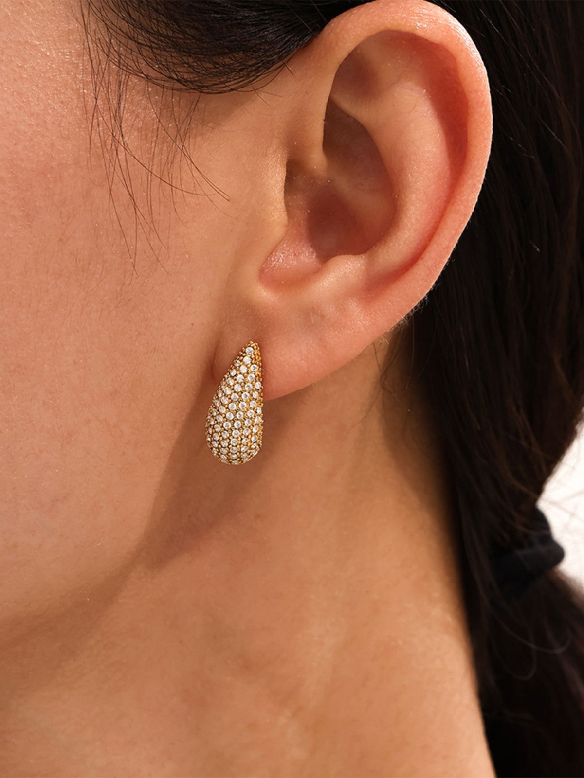 Multi Color Zircon Teardrop Earrings