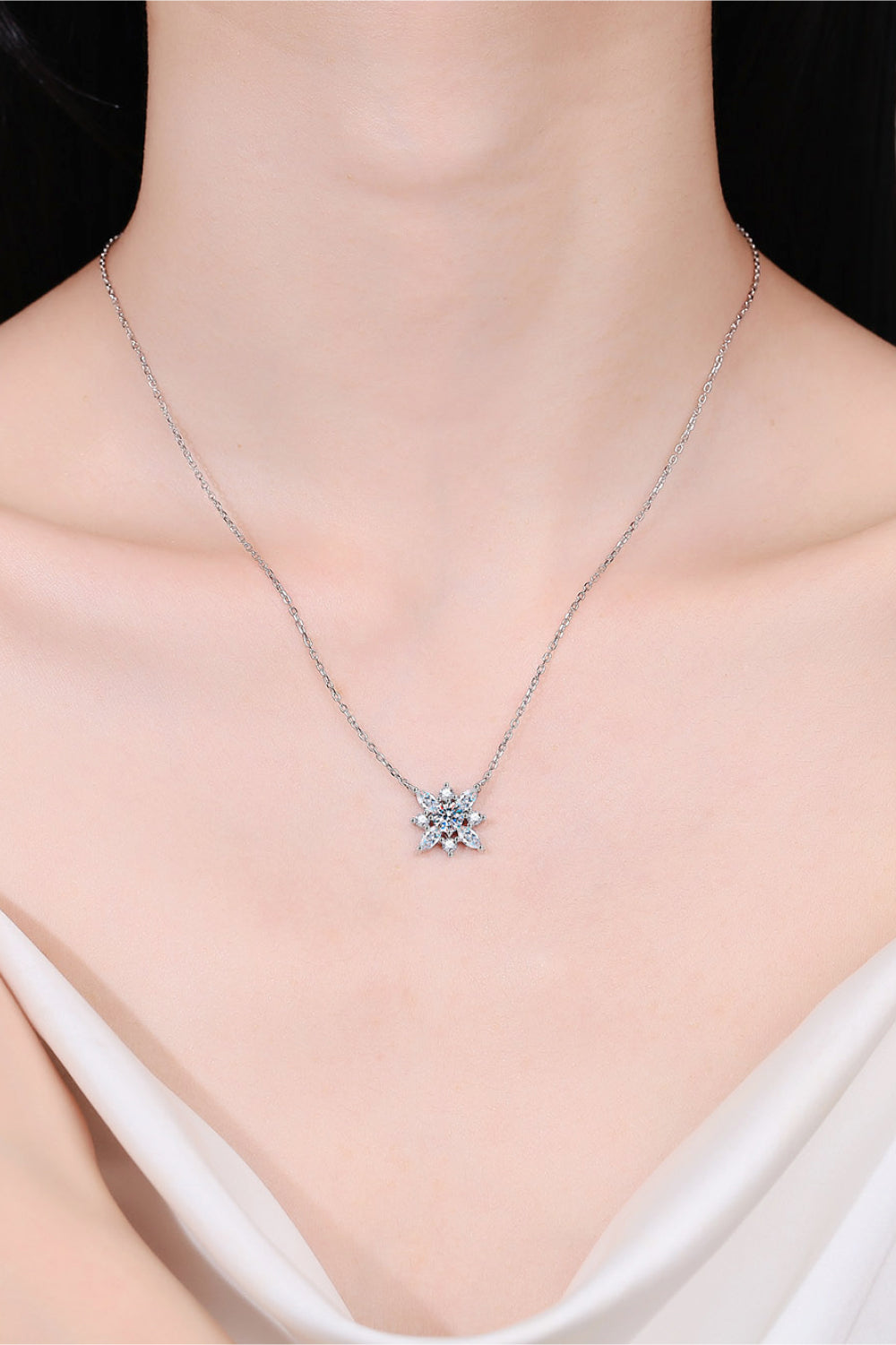 Aurora Sparkle Moissanite Necklace in 925 Sterling Silver