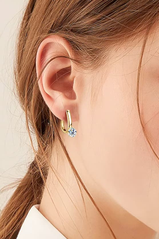 Minimalist Moissanite 2 Carat 925 Sterling Silver Earrings