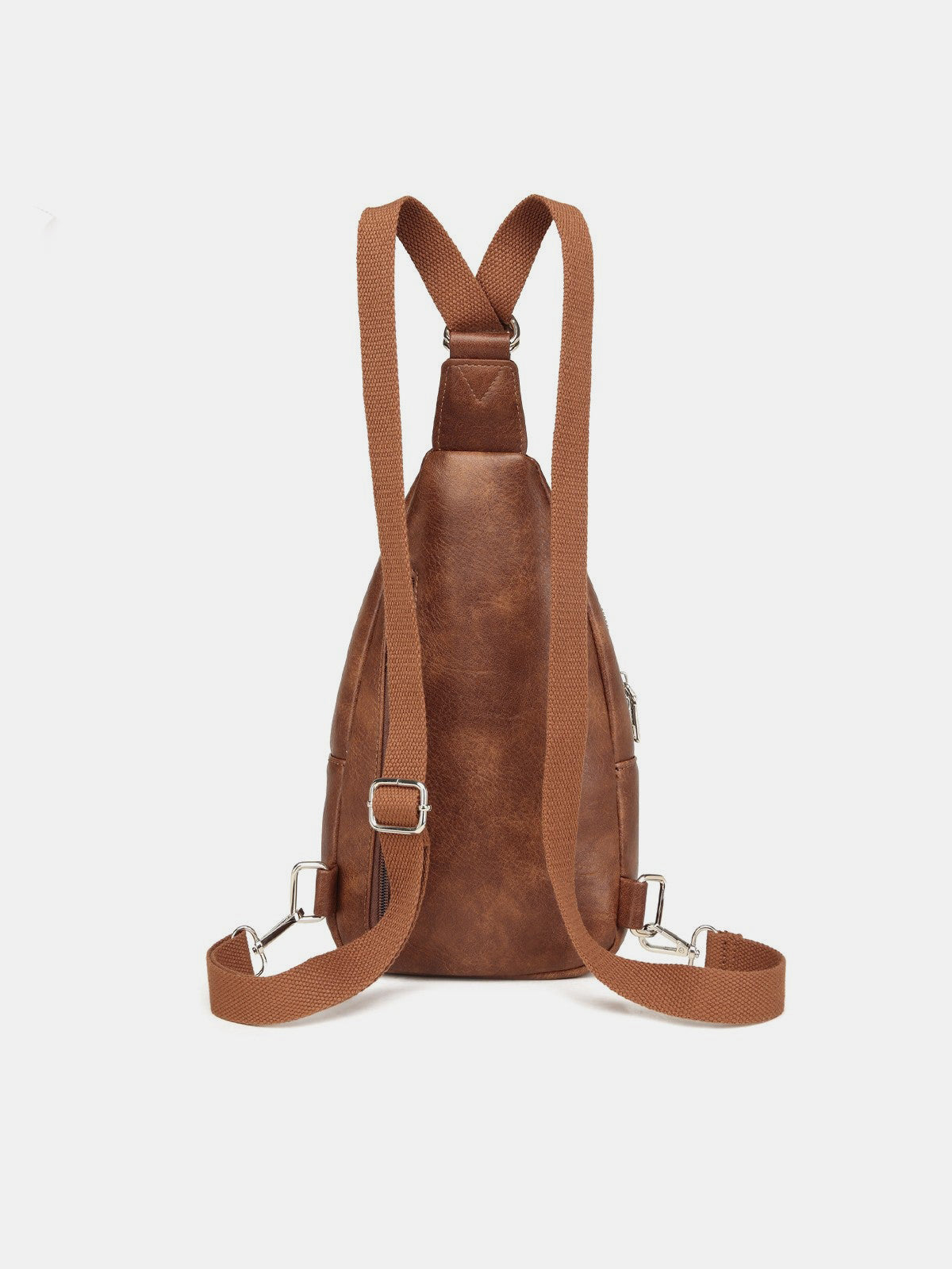 Southwest Sling PU Leather Crossbody Bag with Two Detachable Straps