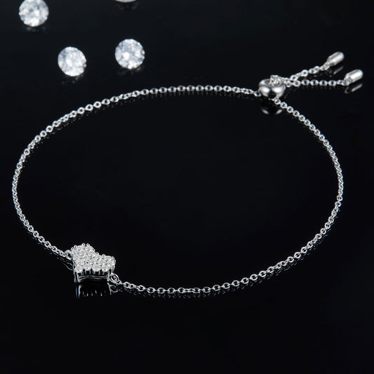 The Sweetheart Bracelet Moissanite 925 Sterling Silver