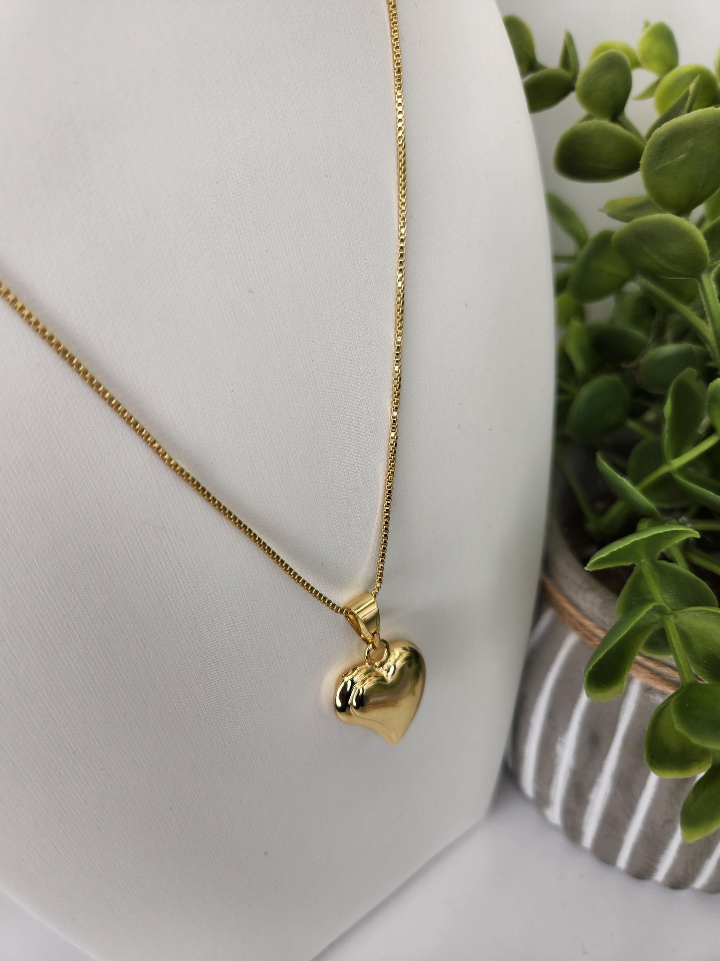 18K Gold Filled Heart Necklace • Dainty Gold Heart Pendant • Water Resistant Minimalist Jewelry • Valentine's Day, Birthday Gift