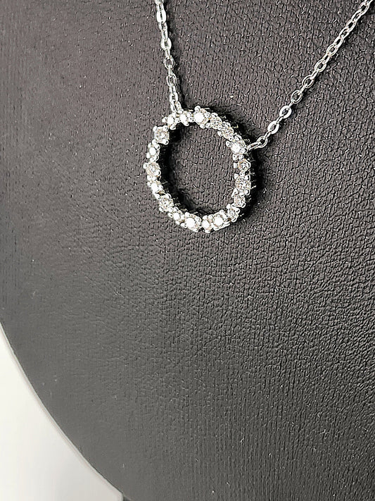 Lyrical Halo Moissanite Pendant Necklace