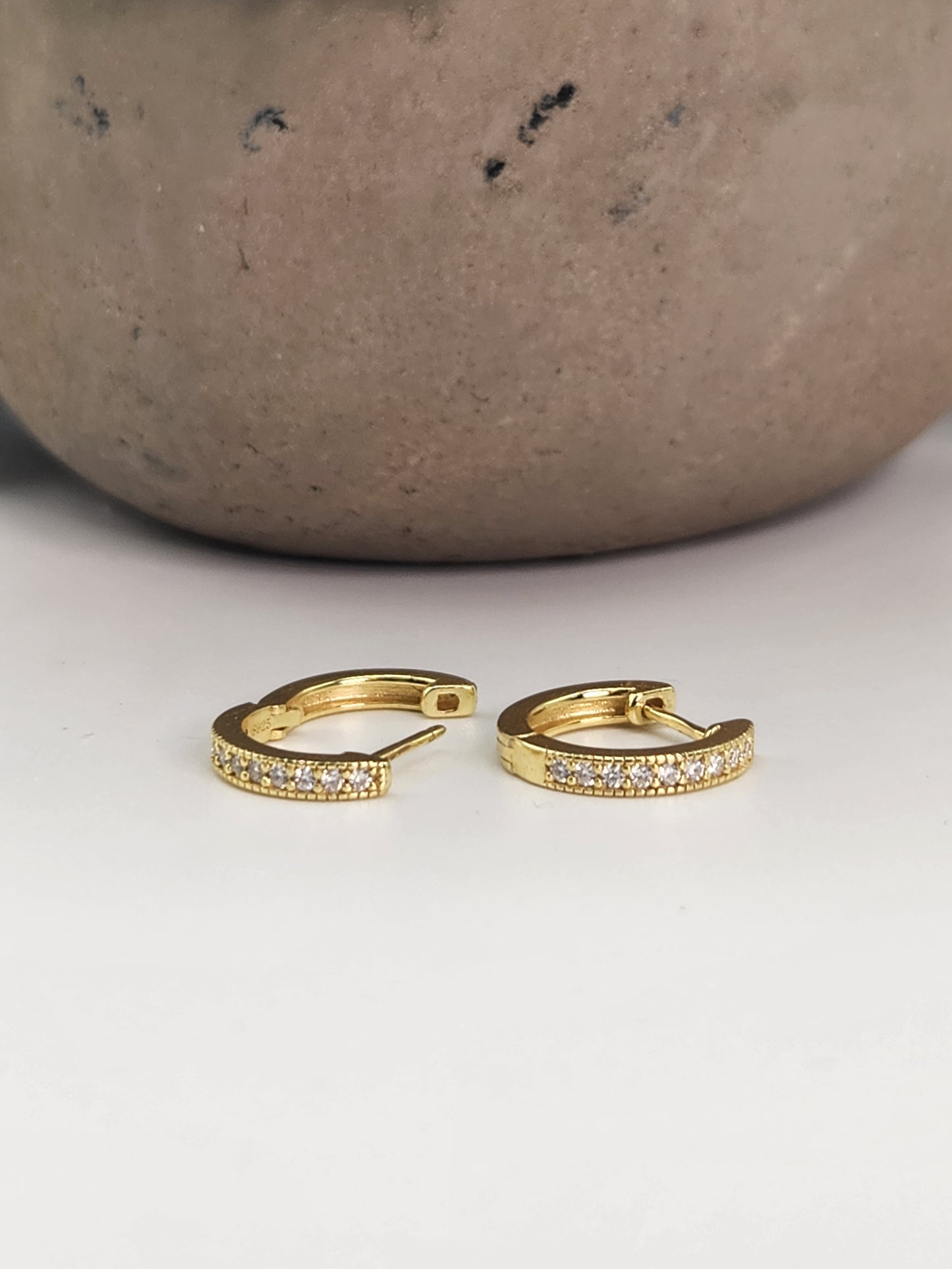 Frosted Huggie Hoop Earrings