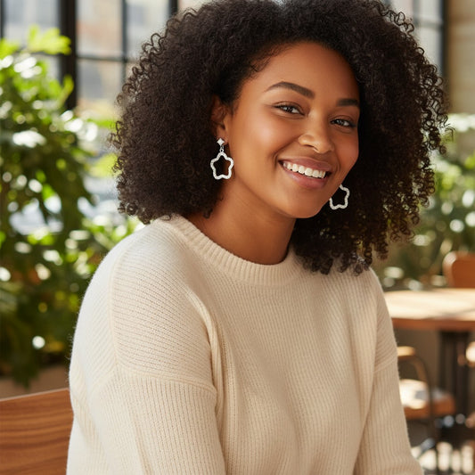 Lucky Clover Cubic Zirconia Drop Earrings