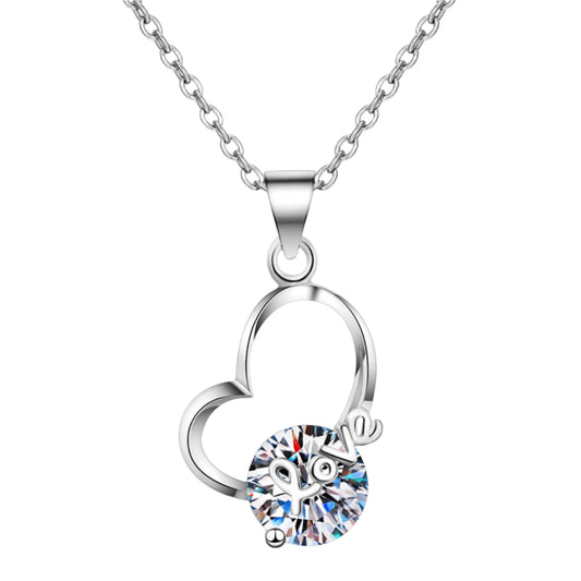 Be My Love Necklace 2 Carat Moissanite Heart 925 Sterling Silver