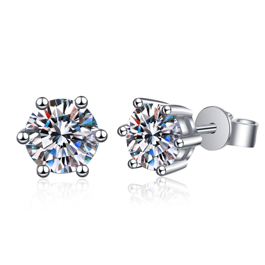 Classic Six-claw Stud Moissanite Earrings