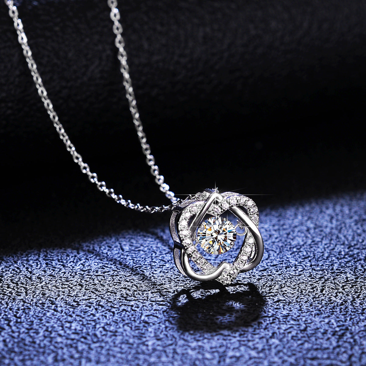 Woven Hearts S925 Moissanite & Zircon Necklace