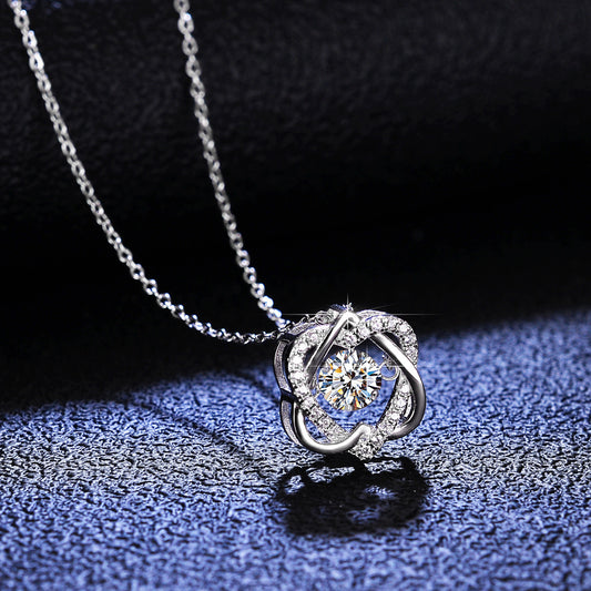 Woven Hearts S925 Moissanite & Zircon Necklace