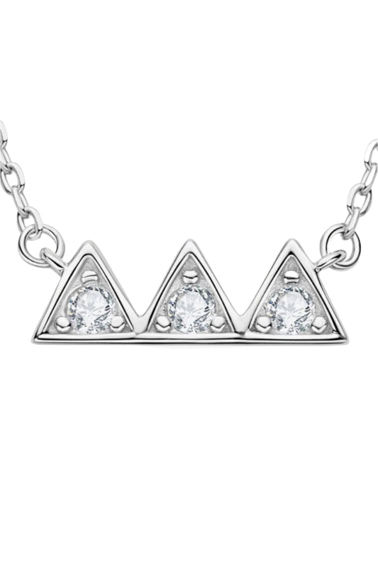 Egyptian Pyramid Platinum Plated Moissanite Necklace