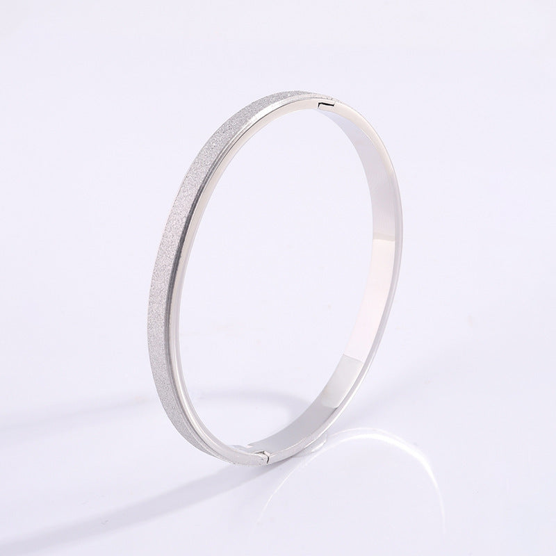 Frosted Bangle Bracelets in Titanium Steel