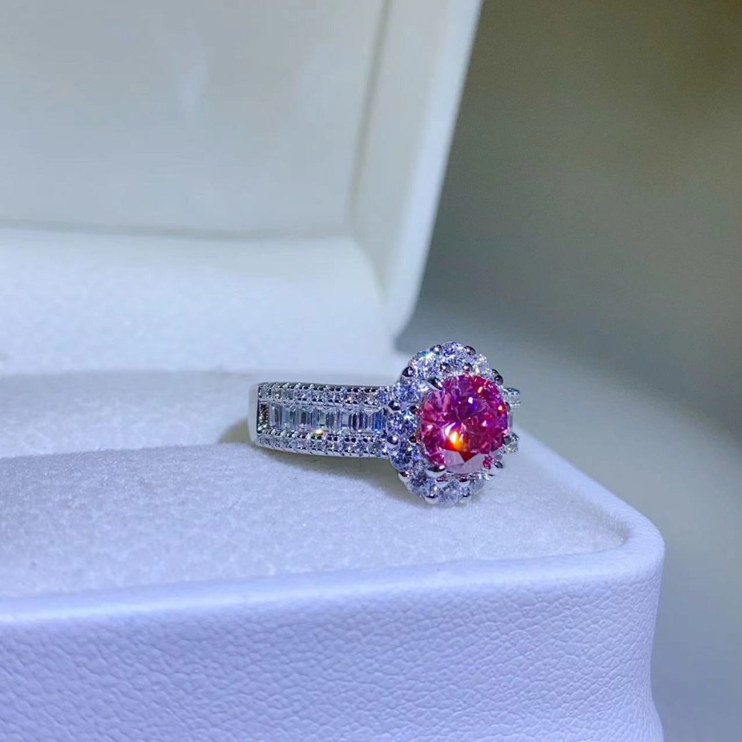 Think Pink Moissanite Zircon Ring