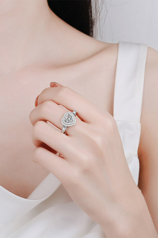 Eternal Love Heart Ring 1K Moissanite 925 Sterling Silver