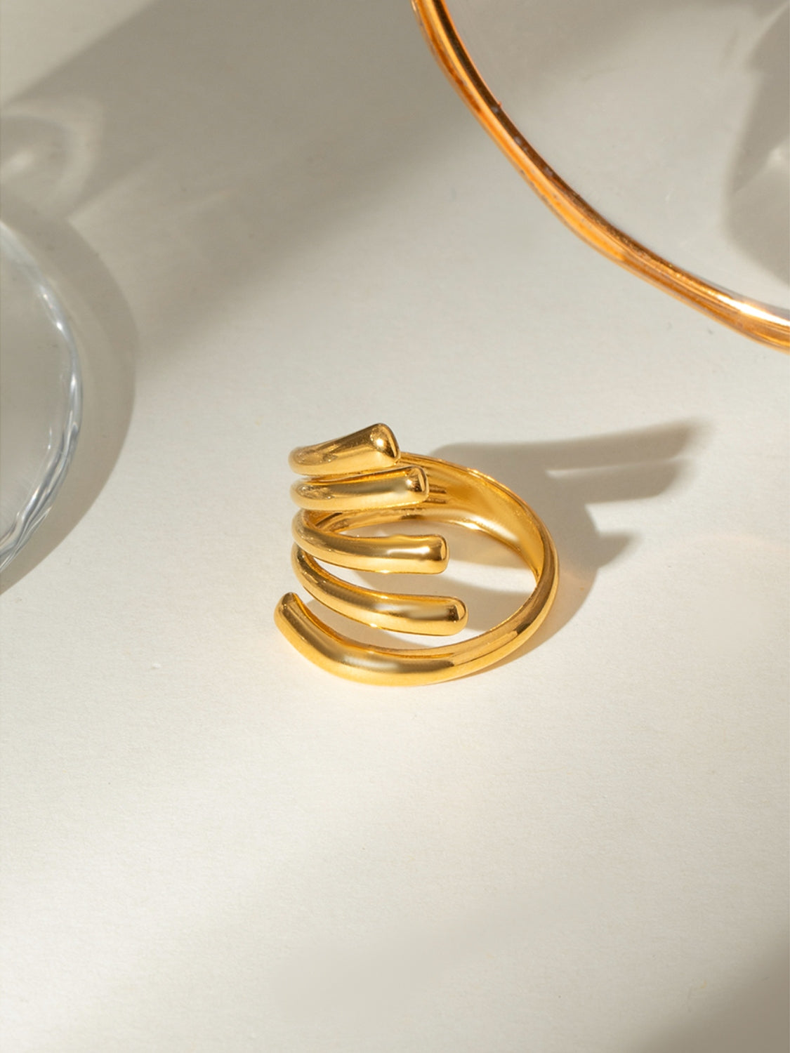 Accordion Accent Ring 18K Gold-Plated Stainless Steel