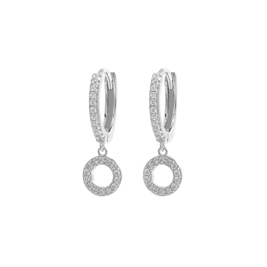 Sterling Elegance Dangle Hoop Earrings